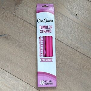 CharCharmz |‎ Pink Tumbler Straws 6 Pack